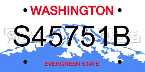 S45751B Washington License Plate