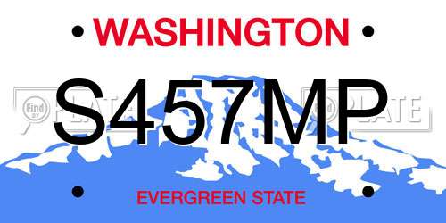 S457MP Washington License Plate