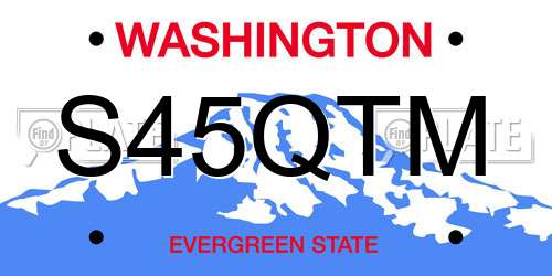 S45QTM Washington License Plate