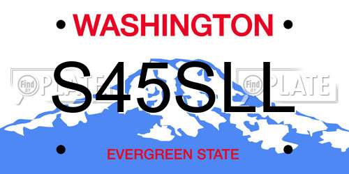 S45SLL Washington License Plate