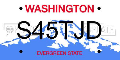 S45TJD Washington License Plate