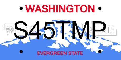 S45TMP Washington License Plate
