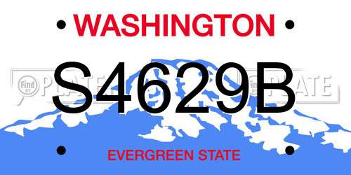 S4629B Washington License Plate