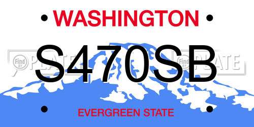 S470SB Washington License Plate