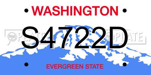 S4722D Washington License Plate