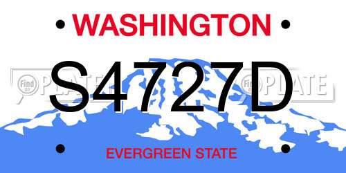 S4727D Washington License Plate