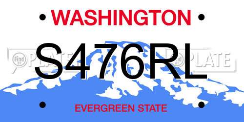 S476RL Washington License Plate