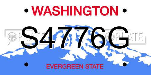 S4776G Washington License Plate