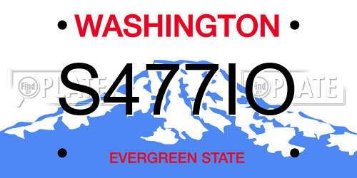 S477IO Washington License Plate