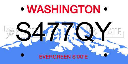 S477QY Washington License Plate