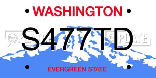 S477TD Washington License Plate
