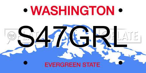 S47GRL Washington License Plate
