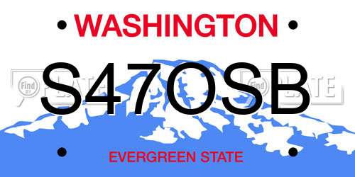 S47OSB Washington License Plate