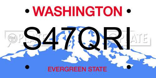 S47QRI Washington License Plate