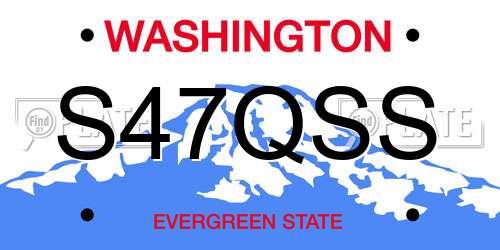 S47QSS Washington License Plate