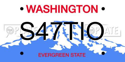 S47TIO Washington License Plate