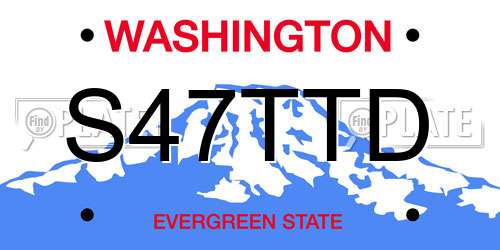 S47TTD Washington License Plate