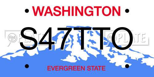 S47TTO Washington License Plate