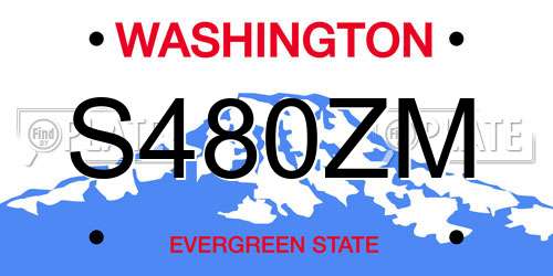 S480ZM Washington License Plate