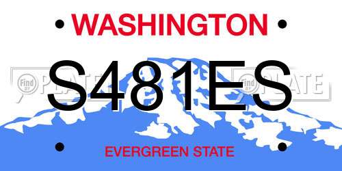 S481ES Washington License Plate
