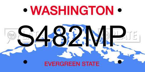 S482MP Washington License Plate
