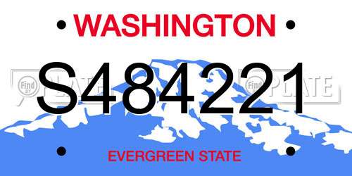 S484221 Washington License Plate