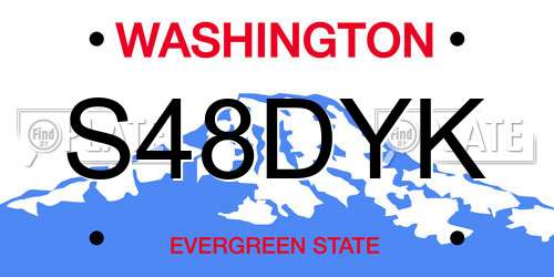 S48DYK Washington License Plate