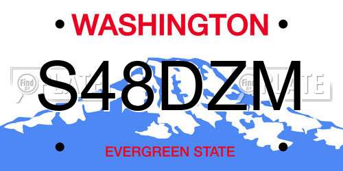 S48DZM Washington License Plate