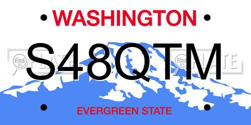 S48QTM Washington License Plate