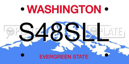 S48SLL Washington License Plate