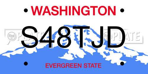 S48TJD Washington License Plate