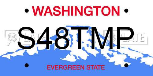 S48TMP Washington License Plate