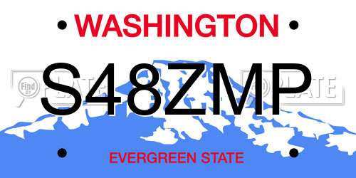 S48ZMP Washington License Plate
