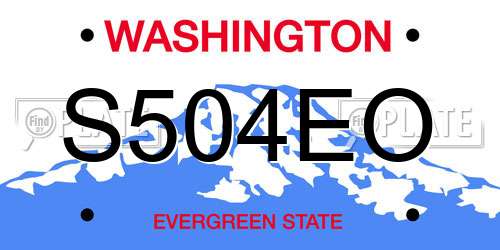S504EO Washington License Plate