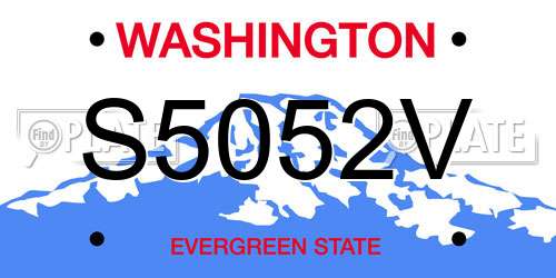 S5052V Washington License Plate