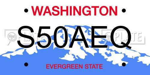 S50AEQ Washington License Plate