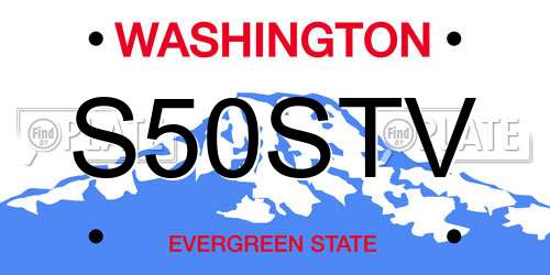 S50STV Washington License Plate