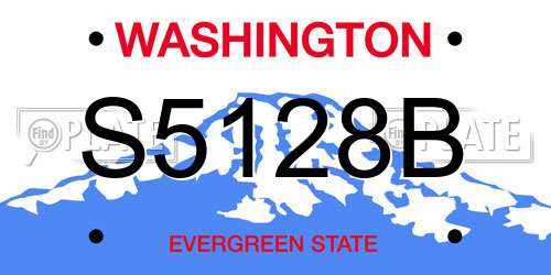 S5128B Washington License Plate