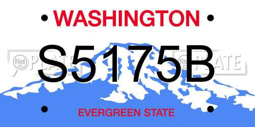 S5175B Washington License Plate