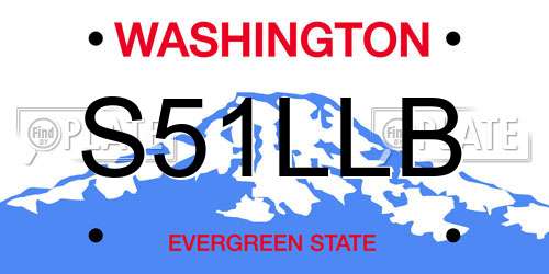 S51LLB Washington License Plate