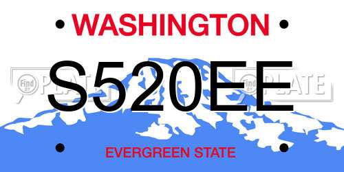 S520EE Washington License Plate