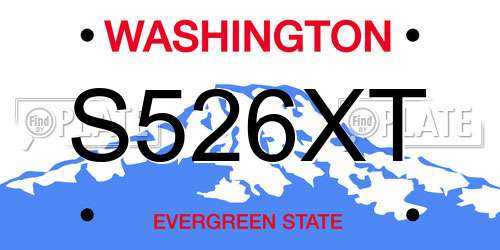 S526XT Washington License Plate