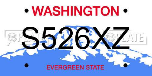 S526XZ Washington License Plate
