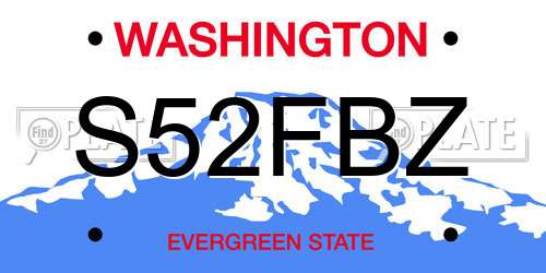 S52FBZ Washington License Plate