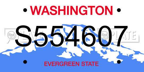 S554607 Washington License Plate