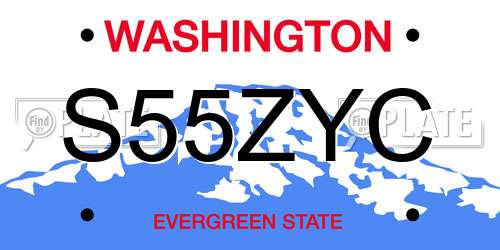 S55ZYC Washington License Plate