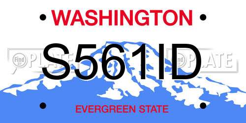 S561ID Washington License Plate
