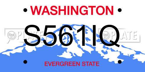 S561IQ Washington License Plate