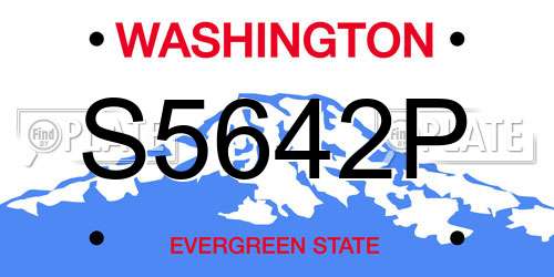 S5642P Washington License Plate
