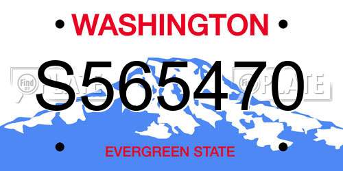 S565470 Washington License Plate